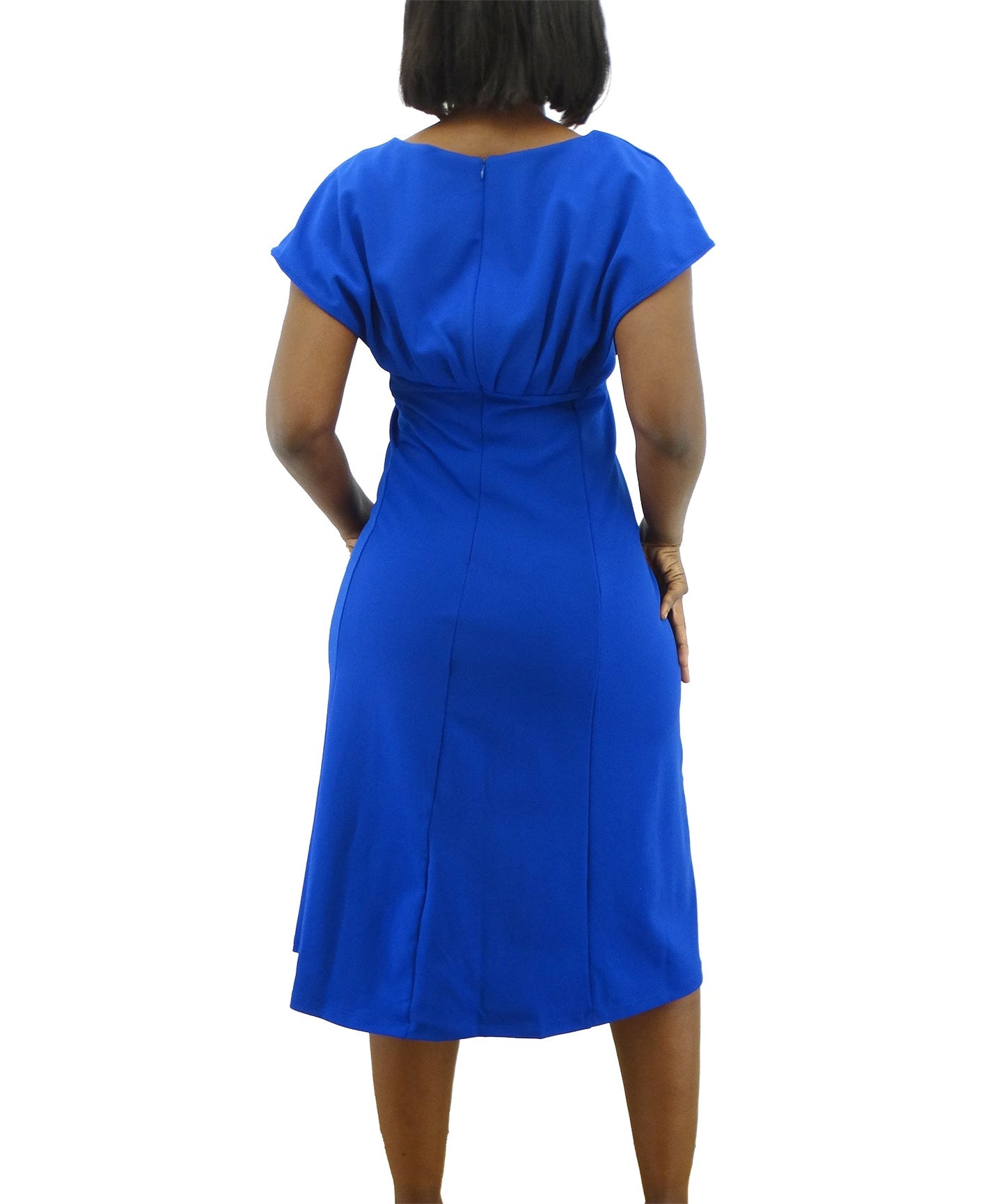 SCS438, ILE - Women's Cap Sleeve Dress w/Pleat Detail (8-18)