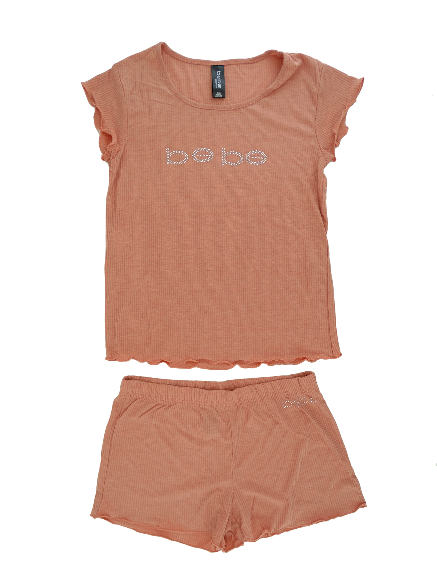 SLS3410, Ladies' 2Pc PJ Shorts Set - Honey (Peach) S-XL