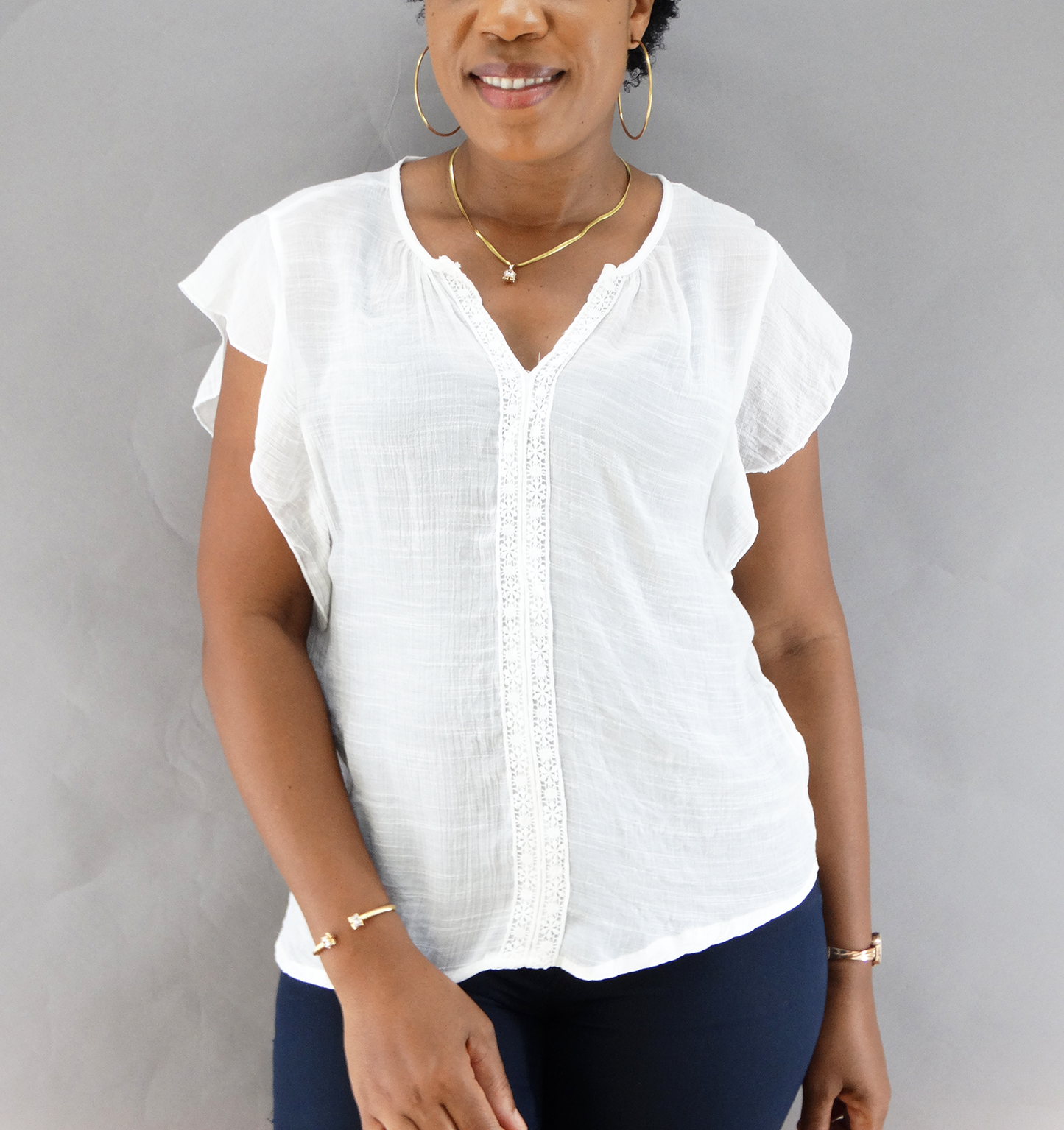 SM3239, Snowflake Women's V/Neck Blouse (S-XL)