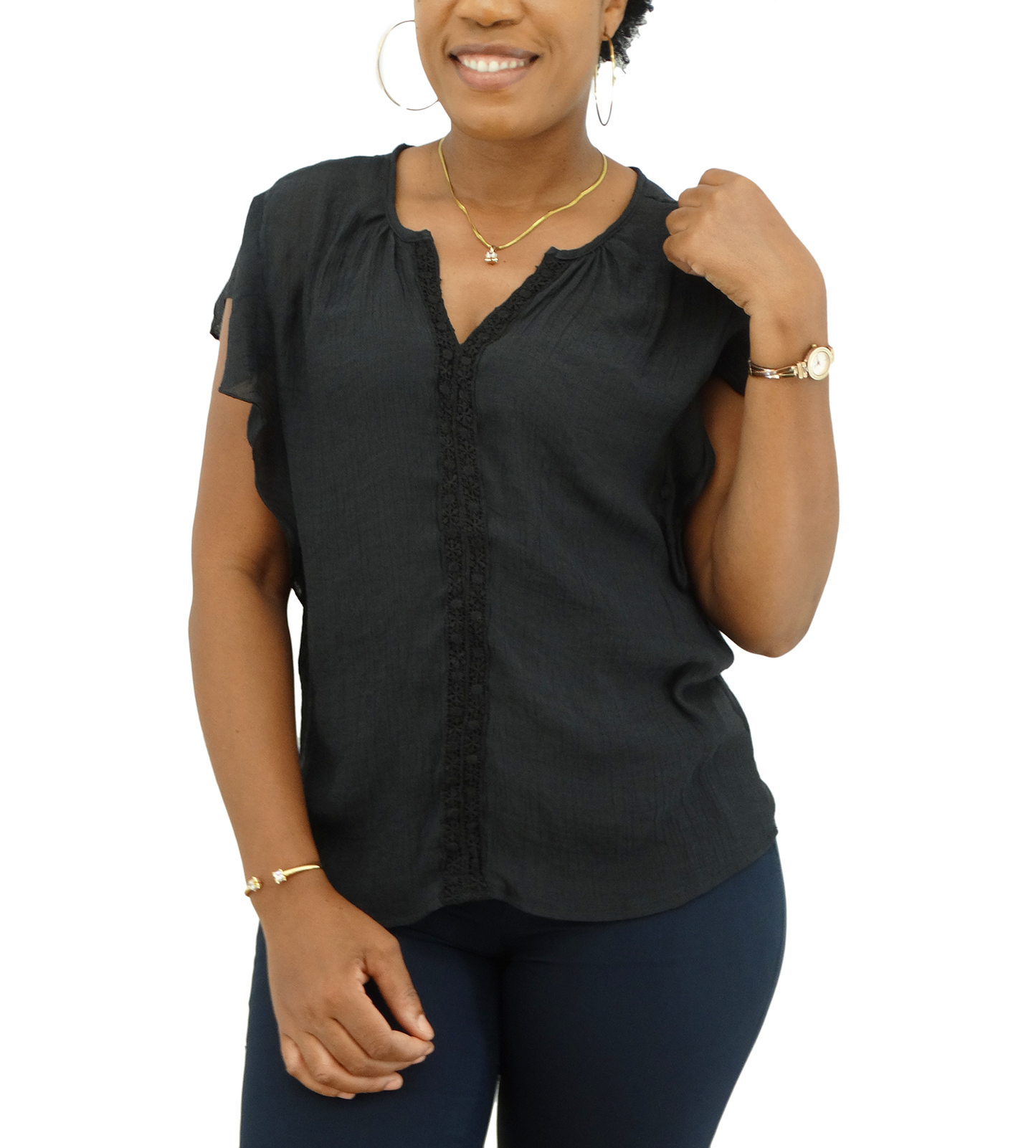 SM3239, Snowflake Women's V/Neck Blouse (S-XL)