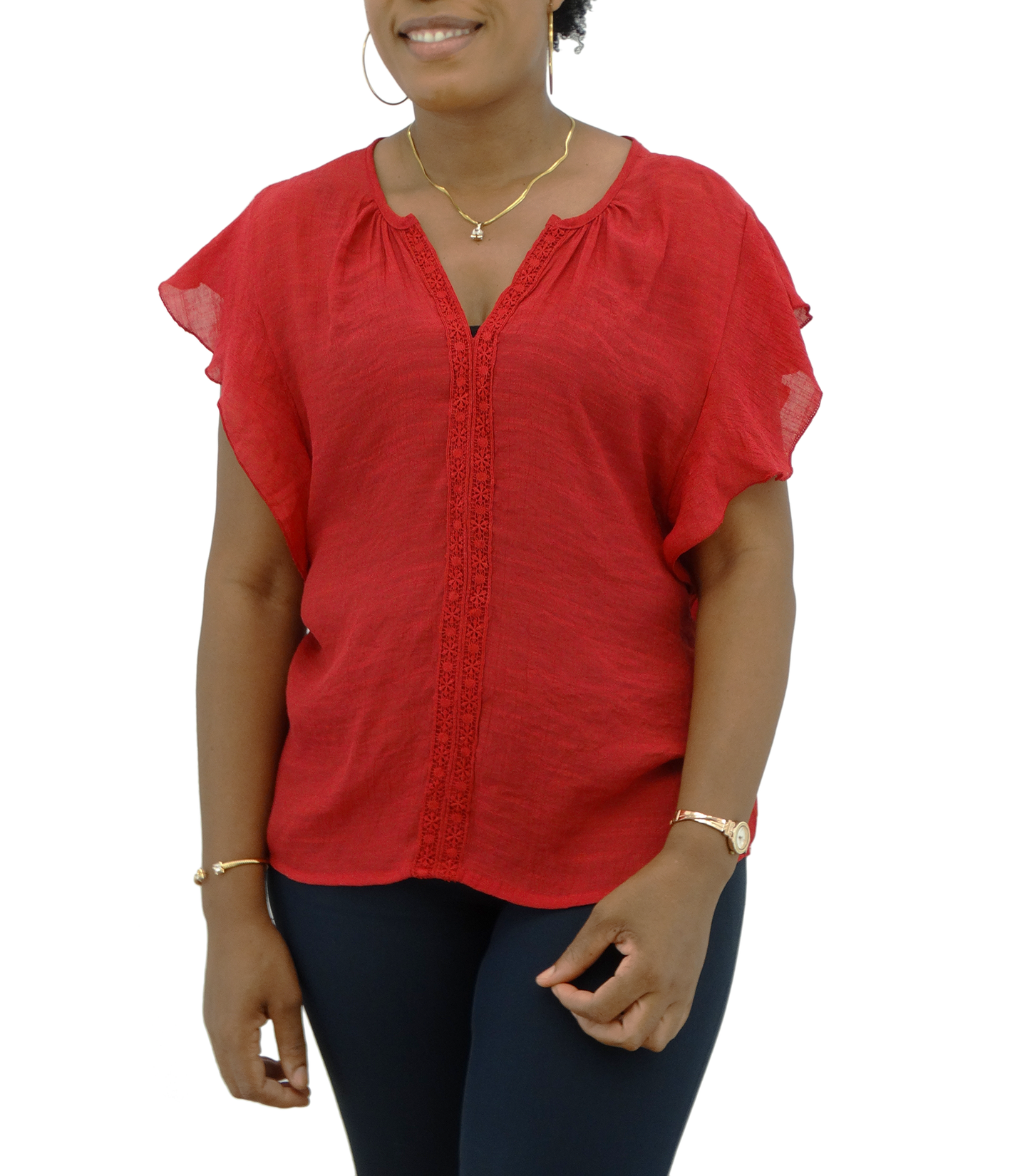SM3239, Snowflake Women's V/Neck Blouse (S-XL)
