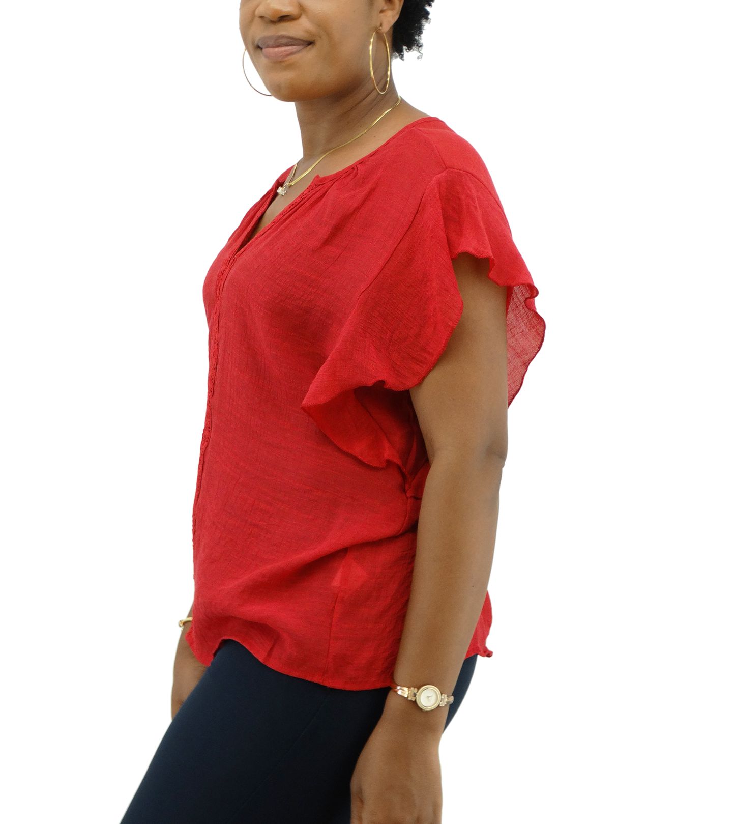 SM3239, Snowflake Women's V/Neck Blouse (S-XL)