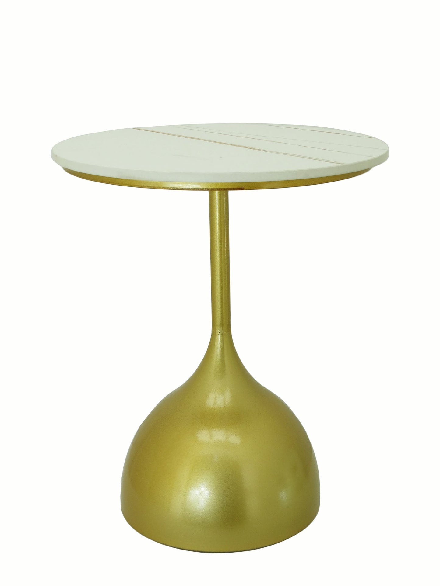 5502-3531, Modern Round Gold & Faux Marble Accent Table